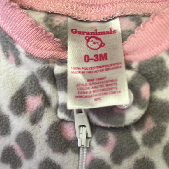 Garanimals 0-3 month girl sleeper and Little Giraffe 3-6 month pink one-piece - Picture 2 of 4